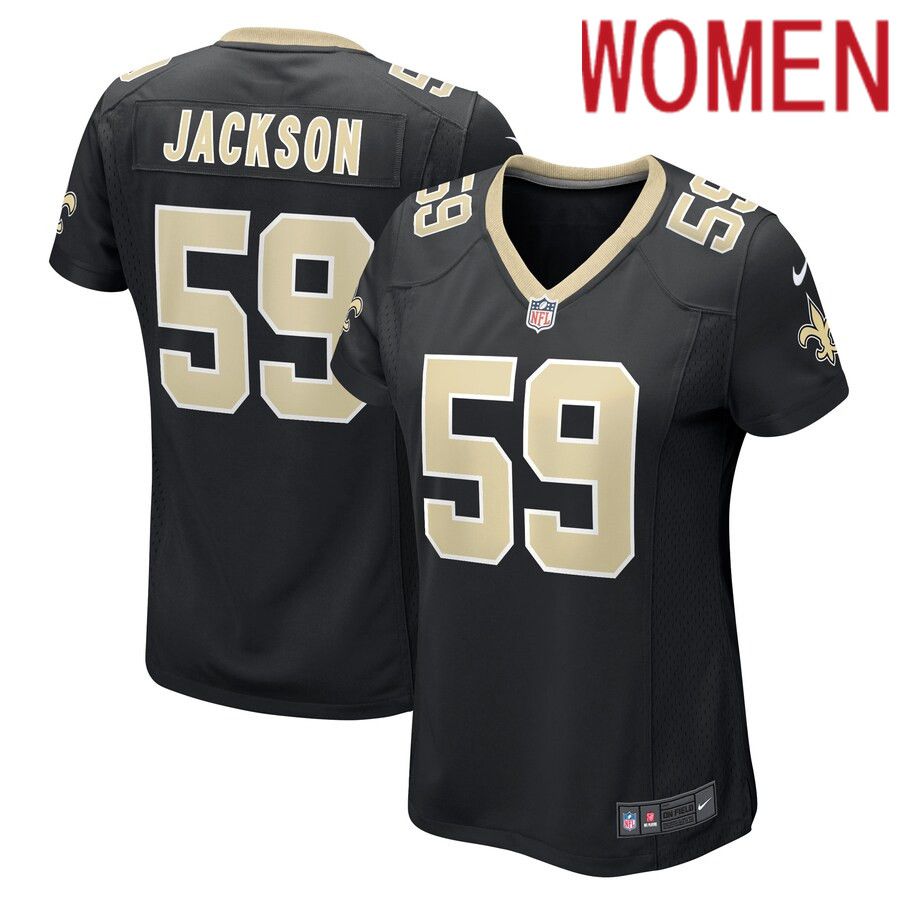 Women New Orleans Saints #59 Jordan Jackson Nike Black Game Player NFL Jersey